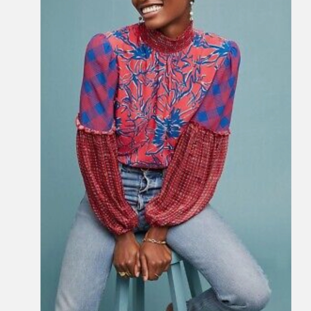 Anthropologie bl^nk london vivant peasant blouse